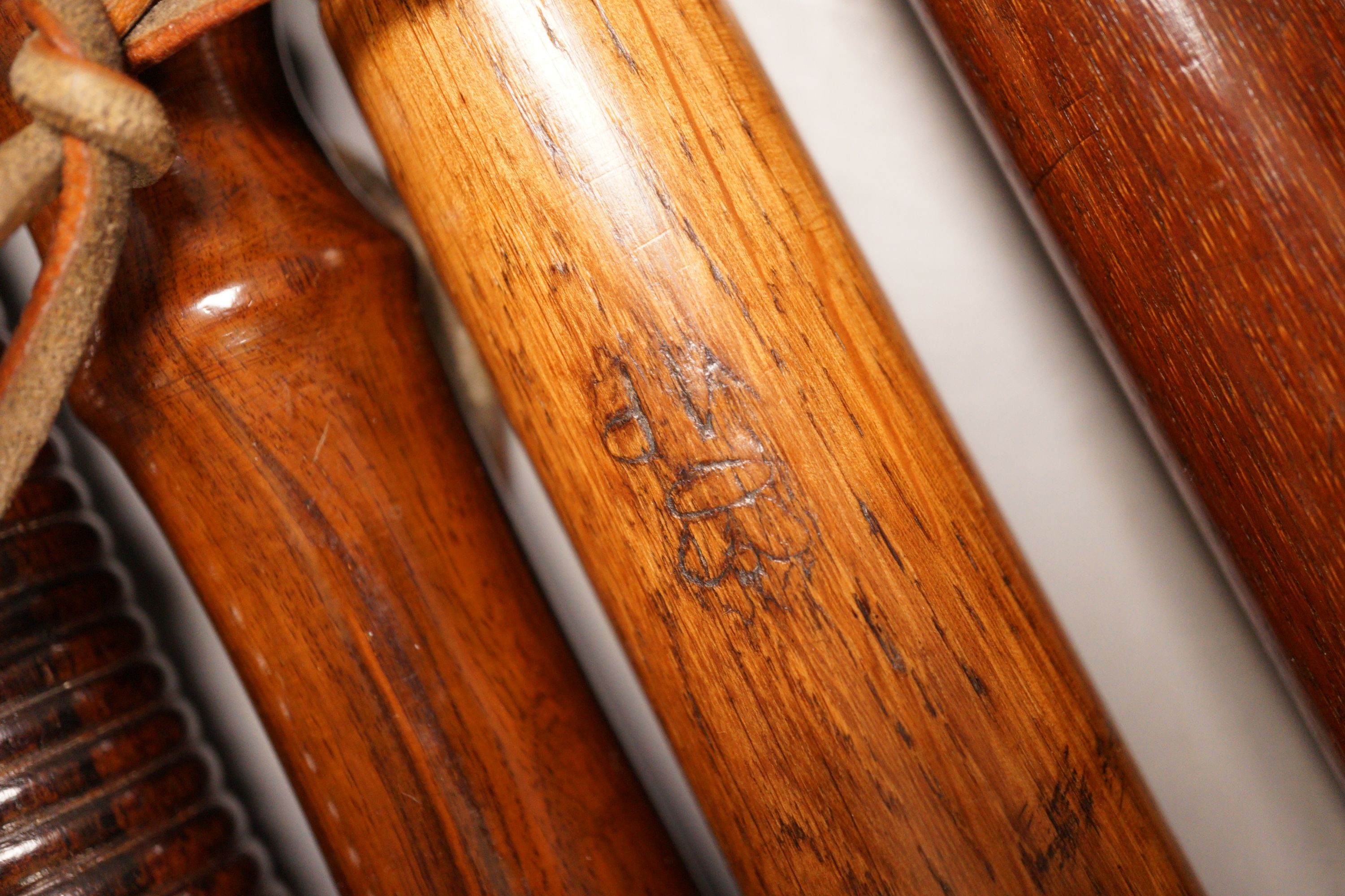 A collection of five assorted 19th century constabulary truncheons in varying woods